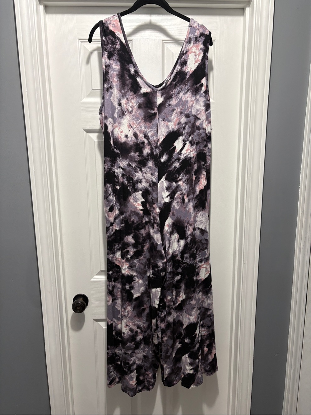 LuLaRoe Sleeveless Natalie Jumpsuit in Black, Gray & Pink Wash